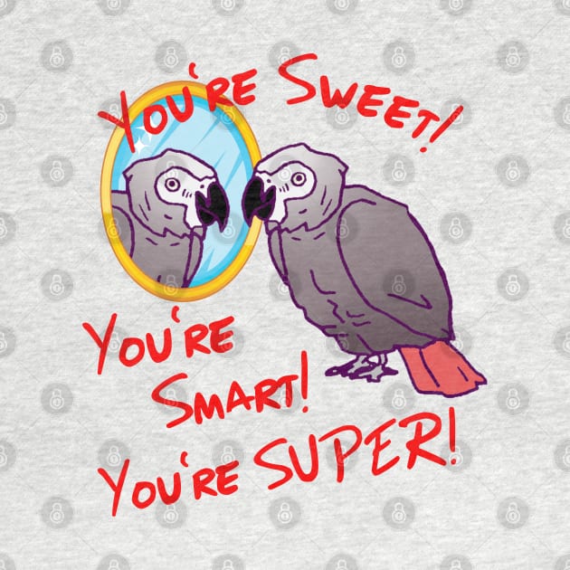 Daily Attitude Affirmations African Grey Parrot Image by Einstein Parrot